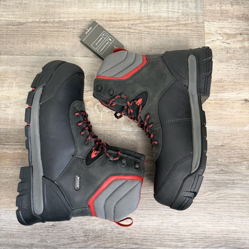 Bogs 6" BEDROCK SHELL Black Boots New Men's Safety Toe Work Shoes-size 11 NWOB - Picture 12 of 14